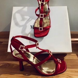 Red Satin & Rhinestone Sandal!